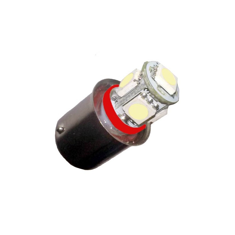 Ampoule R5W R10W 9 Leds rouges - Led-effect