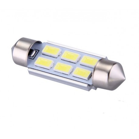 Ampoule navette C10W 39mm à 6 leds 5630 24 volts