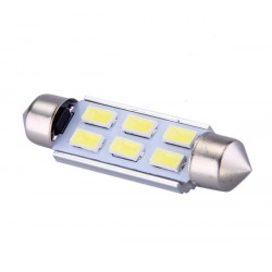 Ampoule navette C10W 41mm à 6 leds 5630 24 volts