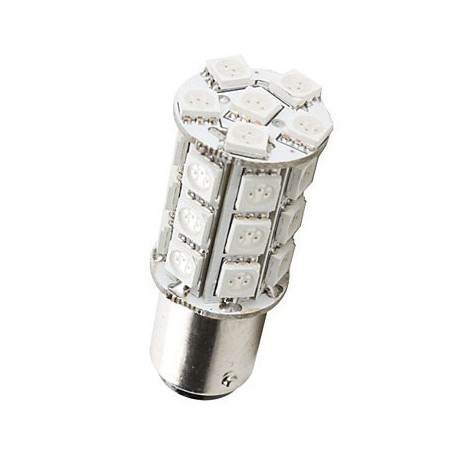 Ampoule led P21W BA15S à 27 leds Rouges 9-30v