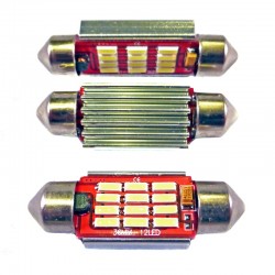 Ampoule Navette (festoon) C5W, C10W à 12 leds 4014 9-30v