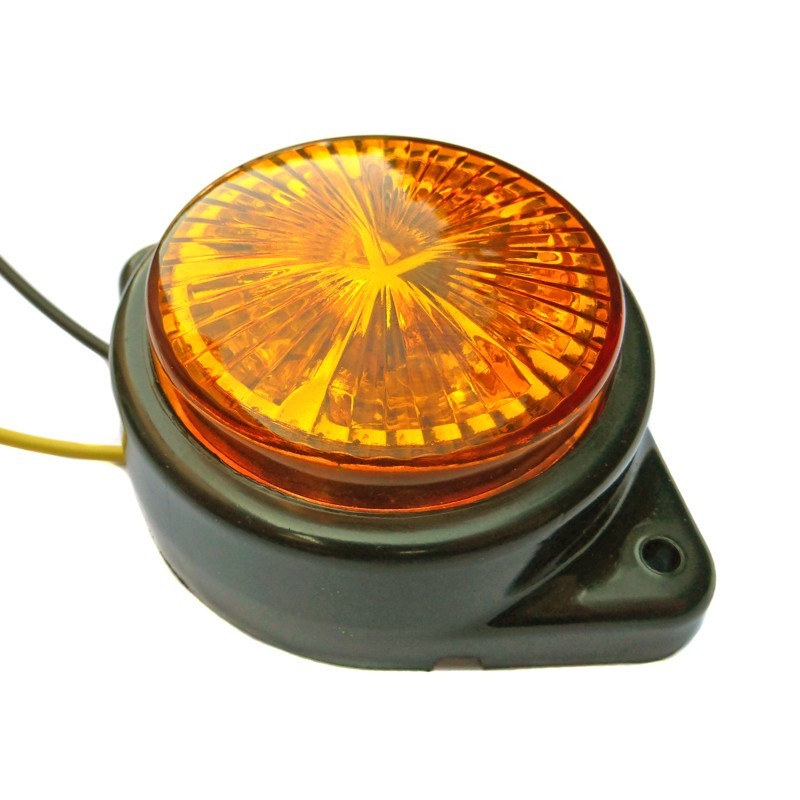 FEU LED 2 FEUX 24 LEDS AVEC SUPPORT OVAL 9 VOLTS 14.8 VOLTS AMBRE