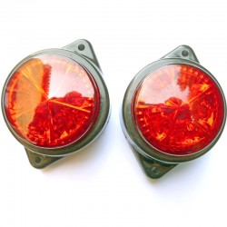 Paire de Feux rond rouge à 5 leds 24 volts