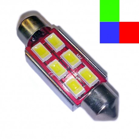 Navette (festoon) C10W 36mm à 6 leds 5630 24 volts