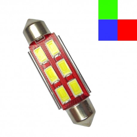 Navette (festoon) C10W 41mm à 6 leds 5630 24 volts