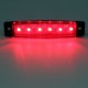 Feux de gabarit ou de position rectangulaire Rouge à 6 leds 24 volts