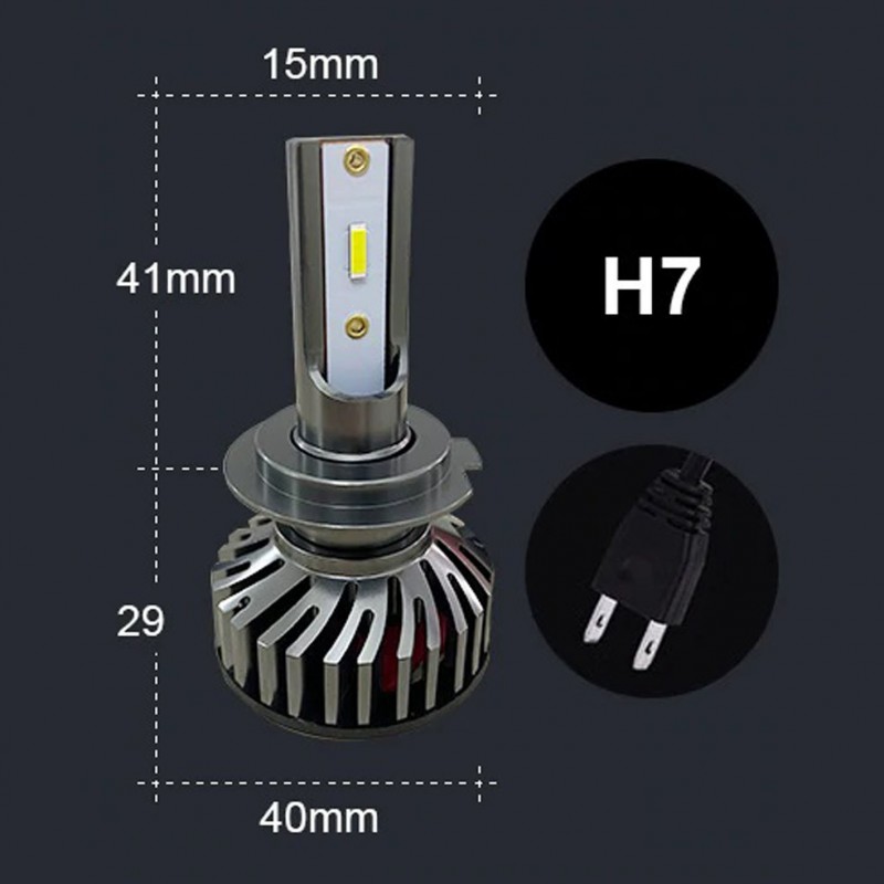 Ampoule H7 à leds de 4000 Lumens 24 volts - Led-PL E.I.